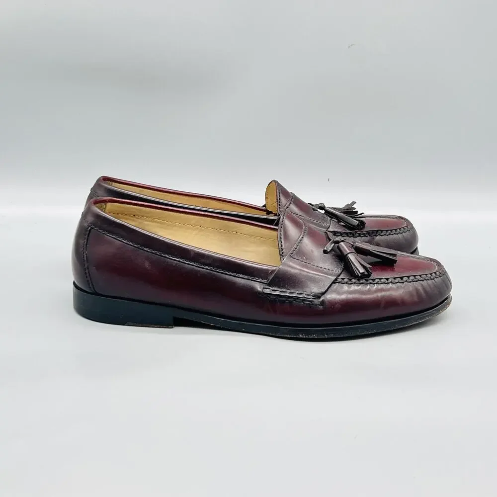 Cole Haan Shoes Mens 10 Brown Leather Tassel Loafers Slip On Dress Classic